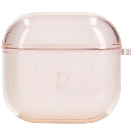 Elastyczne etui z karabińczykiem Bizon Case Headphone Clear do AirPods 4 przeźroczysto-różowe