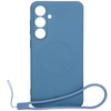 Silikonowe etui z pierścieniem magnetycznym Bizon Case Silicone Magnetic Sq do Galaxy S24 FE, granatowe