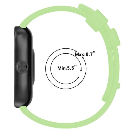 Pasek Bizon Strap Watch Silicone B do Redmi Watch 4 / Xiaomi Smart Band 9 Pro / 8 Pro, jasnozielony