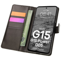 Etui z klapką Bizon Case Pocket do Motorola Moto G15 / G15 Power / G05, czarne