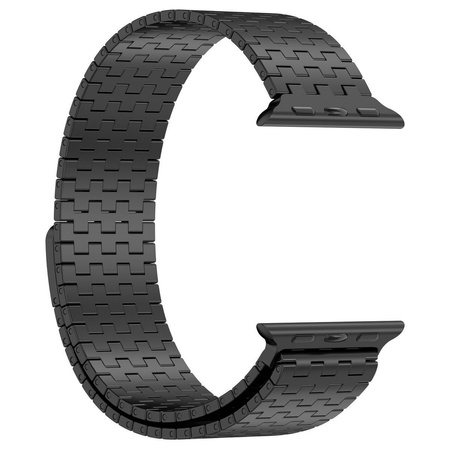 Pasek ze stali nierdzewnej Bizon Strap Watch Titanium do Apple Watch 44/45/46/49 mm, czarny