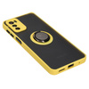 Etui z uchwytem na palec Bizon Case Hybrid Ring do Motorola Moto G42 , przydymione z żółtą ramką