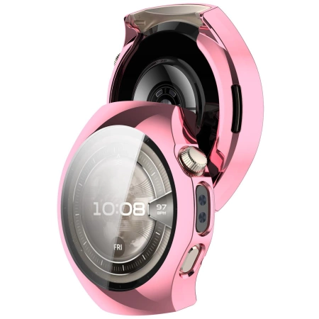 Etui z osłoną ekranu Bizon Case Watch Felipe do Huawei Watch 5 42mm, różowe