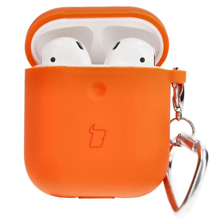 Etui Bizon Case Headphone Silicone do AirPods 1/2, marchewkowe