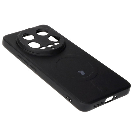 Etui Bizon Case Silicone Magnetic Sq do Xiaomi 14 Ultra, czarne