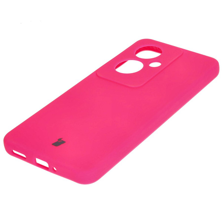 Silikonowe etui Bizon Soft Case do Oppo Reno11 F 5G, neonowo-różowe