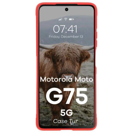 Pancerne etui Bizon Case Tur do Motorola Moto G75 5G, czerwone