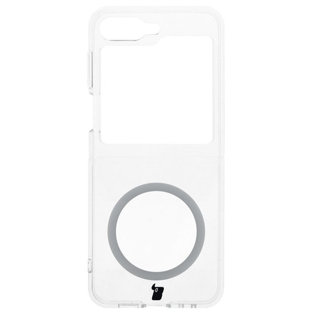 Etui z pierścieniem magnetycznym Bizon Case CrystalO do Galaxy Z Flip7 FE / Z Flip6, przezroczyste