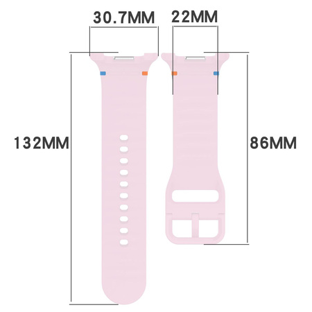 Silikonowy pasek Bizon Strap Watch Silicone G do Galaxy Watch 8 40 mm / 44 mm / 8 Classic 46 mm, różowy