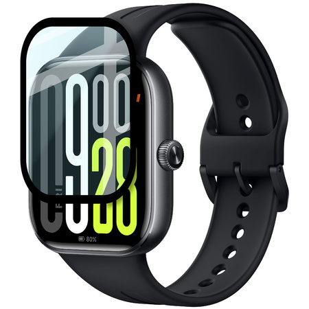 Szkło hybrydowe Bizon Glass Watch Edge Hybrid dla Xiaomi Redmi Watch 5, czarne