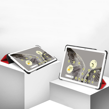 Etui Bizon Case Tab Croc do Google Pixel Tablet, czerwone