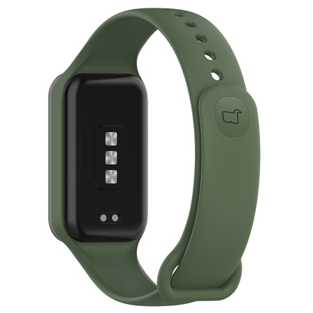 Etui z paskiem Bizon Strap + Case Watch Dots do Xiaomi Redmi Smart Band 2 / Xiaomi Mi Band 8 Active, ciemnozielone