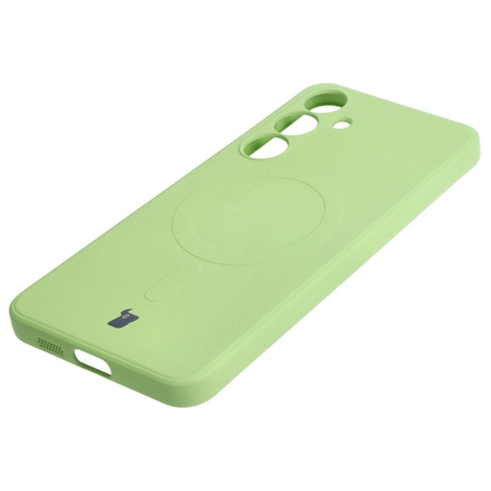 Etui Bizon Case Silicone Magnetic Sq do Galaxy S24 Plus, jasnozielone