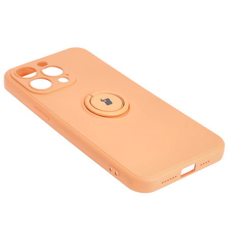 Etui Bizon Case Silicone Ring Sq do iPhone 15 Pro Max, pomarańczowe