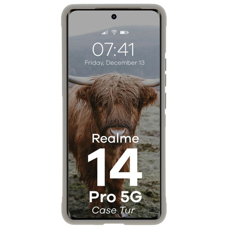 Pancerne etui Bizon Case Tur do Realme 14 Pro 5G, jasnoszare
