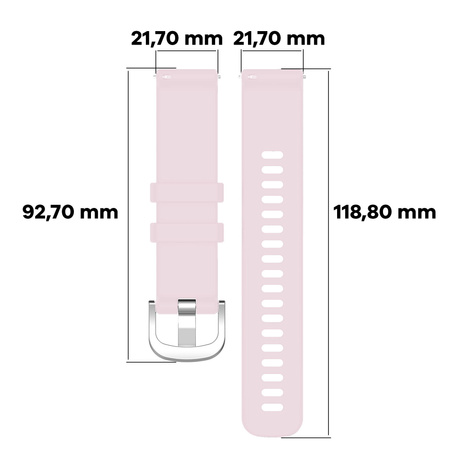 Pasek Bizon Strap Watch Silicone Pro do Huawei Watch GT 5 Pro/GT 5/GT 4 46mm, pudrowy róż