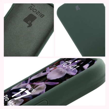 Silikonowe etui Bizon Soft Case do iPhone 17 Pro Max, ciemnozielone