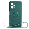 Etui Bizon Case Silicone Ring Sq do Xiaomi Redmi Note 12 5G/Poco X5, ciemnozielone