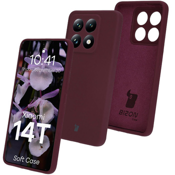 Silikonowe etui Bizon Soft Case do Xiaomi 14T, ciemnofioletowe