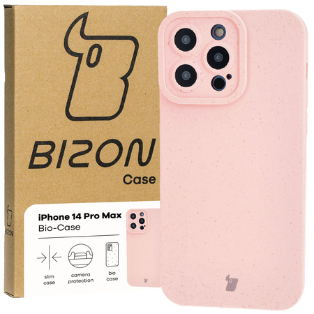 Ekologiczne etui Bizon Bio-Case do iPhone 14 Pro Max, różowe