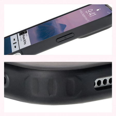 Etui Bizon Case Angelo do iPhone 16 Pro, przydymione z czarną ramką