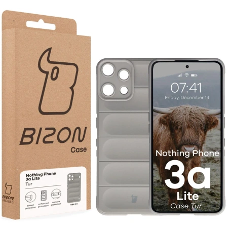 Pancerne etui Bizon Case Tur do Nothing Phone (3a) Lite, jasnoszare