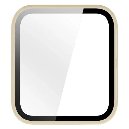 Etui ze szkłem do zegarka Bizon Case+Glass Watch do Garmin Venu X1, beżowe