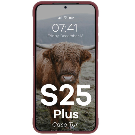 Pancerne etui Bizon Case Tur do Galaxy S25 Plus, burgundowe