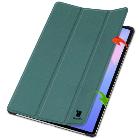 Etui z klapką Bizon Case Tab Croc do Galaxy Tab S10 FE Plus, ciemnozielone