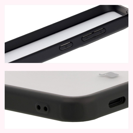 Etui Bizon Case Angelo do Galaxy S24 FE, półprzezroczyste z czarną ramką