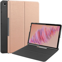 Etui z klapką Bizon Case Tab Croc do Lenovo Tab Plus 11.5" 2024, różówozłote