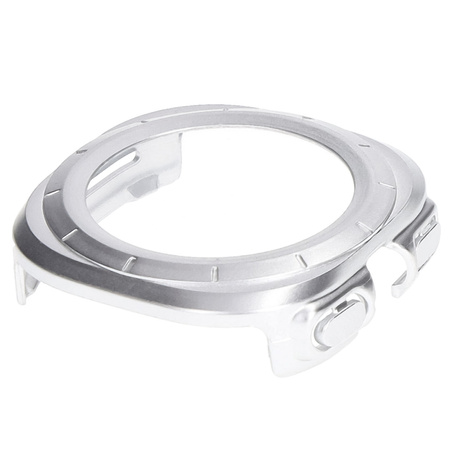 Etui ze szkłem do zegarka Bizon Case Watch Adamo do Galaxy Watch Ultra 2 / 1, satynowo srebrne