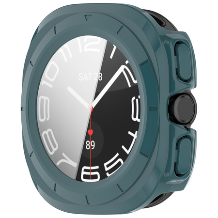 Etui ze szkłem do zegarka Bizon Case+Glass Watch do Galaxy Watch Ultra 2 / 1, zielone