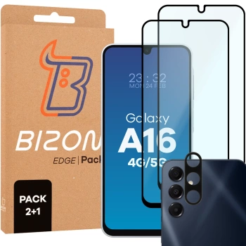 2x Szkło + szybka na aparat Bizon Edge 2 Pack do Galaxy A16 4G / 5G