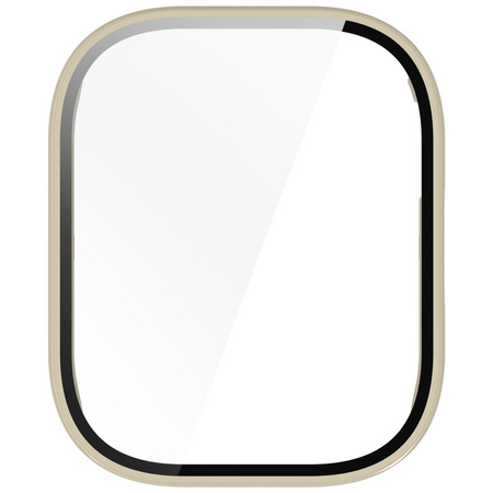 Etui ze szkłem do zegarka Bizon Case Watch Adamo do Xiaomi Redmi Watch 5 Lite, beżowe