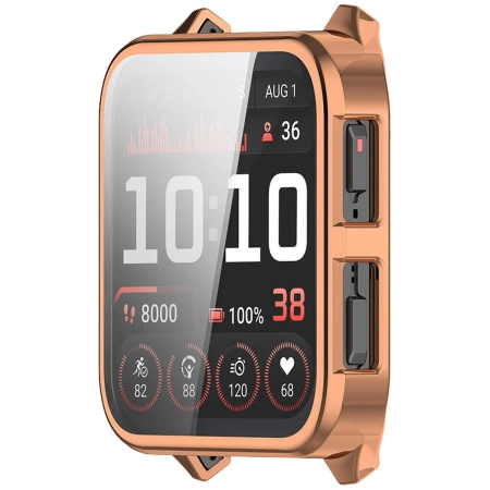Etui z osłoną ekranu Bizon Case Watch Felipe do Garmin Venu X1, różowozłote