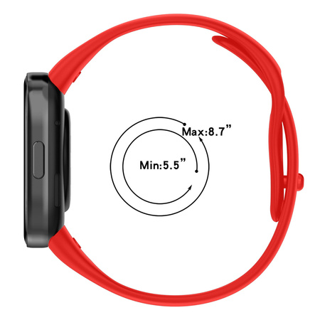 Pasek Bizon Strap Watch Dots do Xiaomi Redmi Watch 3, czerwony