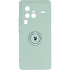 Etui Bizon Case Silicone Ring Sq do VIVO X80 Pro, turkusowe