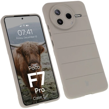 Pancerne etui Bizon Case Tur do Xiaomi Poco F7 Pro, jasnoszare
