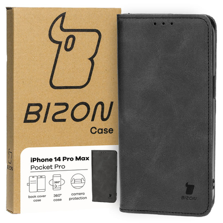 Etui z klapką Bizon Case Pocket Pro do iPhone 14 Pro Max, czarne