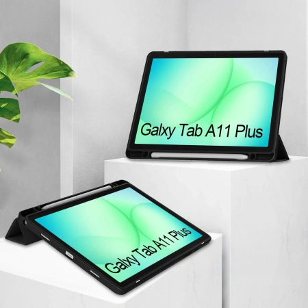 Etui z klapką Bizon Case Tab Clear Matt do Galaxy Tab A11 Plus / A9 Plus, czarne