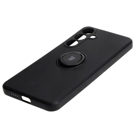 Etui Bizon Case Silicone Ring Sq do Galaxy S24 Plus, czarne