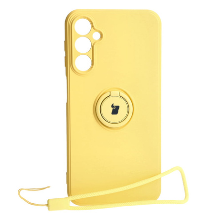 Etui Bizon Case Silicone Ring Sq do Samsung Galaxy A24, żółte