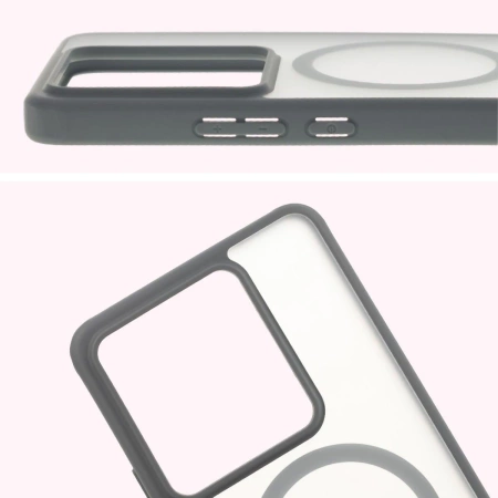 Etui z pierścieniem magnetycznym Bizon Case MatteO do Realme GT 7 / 7T, przydymione-szare