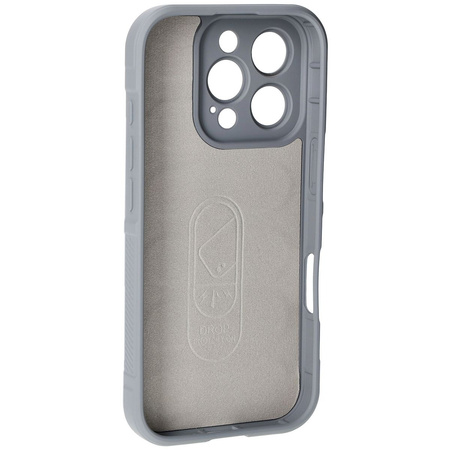 Pancerne etui Bizon Case Tur do iPhone 16 Pro, jasnoszare