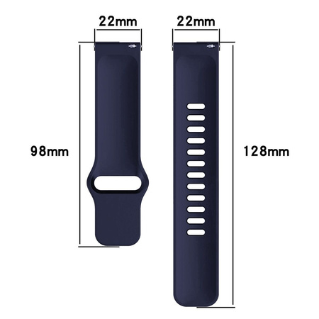 Pasek silikonowy do smartwatcha, Bizon Strap Watch Silicone Pro H, Quick Release 22 mm, granatowy