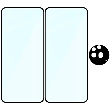 2x Szkło hartowane z ramką + szybka na aparat Bizon Edge 2 Pack do Xiaomi Redmi 14C 4G