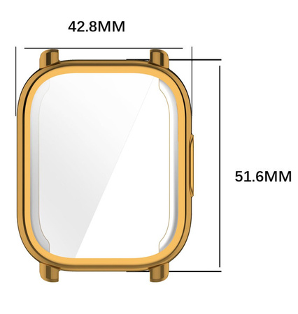 Etui z osłoną ekranu Bizon Case Watch Felipe do Xiaomi Redmi Watch 5 Active, złote