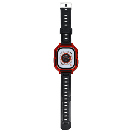 Etui z paskiem Bizon Strap + Case Watch Armor do Apple Watch Ultra 49mm, czerwone