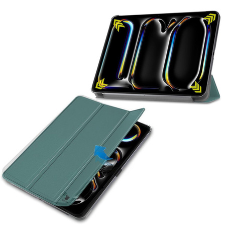 Etui Bizon Case Tab Croc do iPad Pro 11" 5 gen. 2024, ciemnozielone